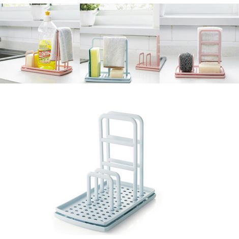 Support à éponge pour cuisine, rangement d'éponge et torchon, porte-éponge organisateur, support de nettoyage pour ustensiles de cuisine.