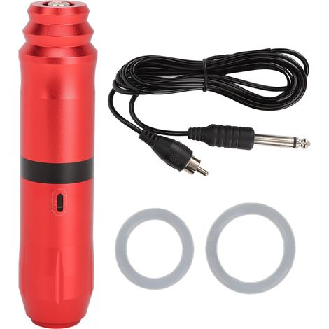 Machine à Tatouage Rotative Professionnelle - Stylo Tatoueur Ergonomique Alliage avec Moteur pour Liner et Shader, Marques d'Échelle Rouge (1/5)