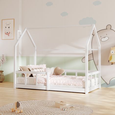 White Wooden House Bed Frame (1/4)
