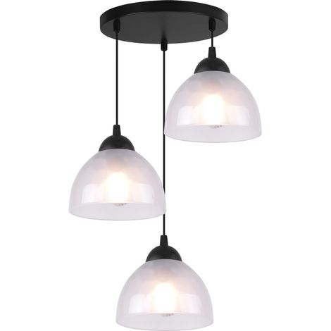 LAMPE SUSPENDU VENICE 3 LAMPES PLATES MILK E27 (1/5)