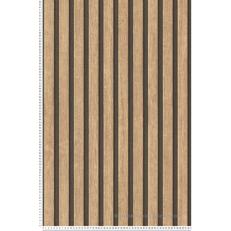 A.S. Creations – Papier peint vinyle trompe l'oeil marron 3D – Effet bois – Lessivable et brossable – Raccord libre – 250g/m²