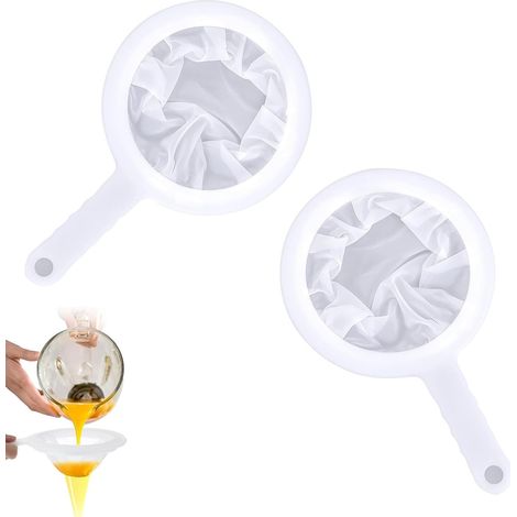 2 Pièces Petite Passoire, 200 Mesh Filtre Jus de Fruit, avec Poignée PP Filtres à Mailles Fines, Passoire Fine pour Filtrer Jus