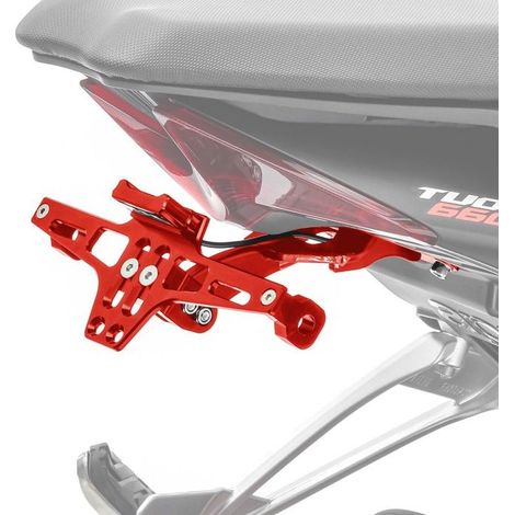 Supporto per targa per MV Agusta Brutale 800/RR/675 + illuminazione NH2 rossa