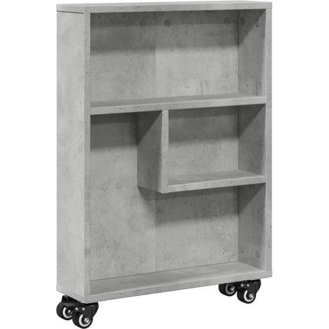 Maison Exclusive - Aufbewahrungswagen Schmal Betongrau 48x13x68 c