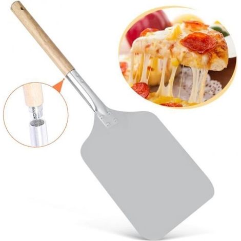 Pizza Shovel - Professional Authentic Cooking Spatula - High Quality Pizza Shovel - Aluminum and Wood Pizza Shovel - 66.5 cm (1/4)
