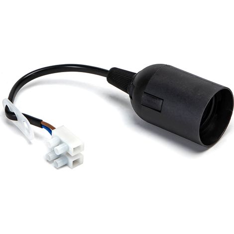Portalampada E27 Nero 250V liscio precablato morsetto in plastica confezione 3 pezzi Aigostar