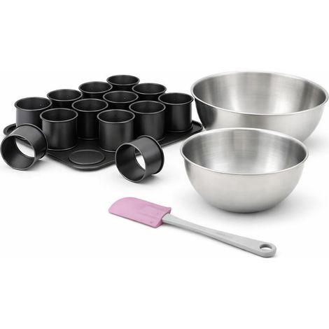 Set de 4 ustensiles de pâtisserie moule à gâteaux 2 bols et spatule Black mettallic Black mettallic Zenker Black mettallic (1/5)