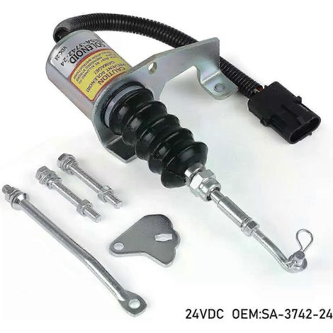 CNSPEED Dieselmotor-Abschaltmagnetventil, komplettes Zubehörset, 24 V, passend für Cummins-Zündspule 6CT 83, OEM 393 SA 3742 24-JXLGV (1/5)