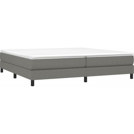 Vidaxl – Sommier à ressorts 200x200 cm – Tissu gris foncé respirant – Lattes en contreplaqué pour soutien optimal – Pieds robustes