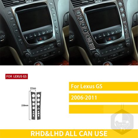 (2-B) Compatible avec Lexus GS 2006-2011 : Accessoires intérieurs en fibre de carbone pour voiture, console de vitesse, accoudoir, panneaux, autocollants décoratifs (1/5)