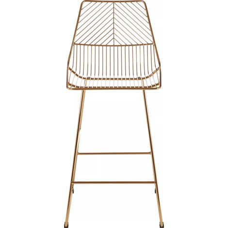 Interioirs by Premier Gold Metal Wire Bar Chair, Sturdy Metal Chair for Bar, Breakfast Wire Chair for Home (1/5)