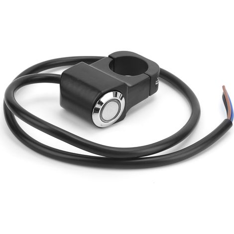 7/8in 22mm Voyant LED Moto Interrupteur Guidon ON/OFF Universel pour ATV UTV Lumière Bleue (1/5)