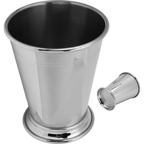Coupe à Julep en Acier Inoxydable Rétro Élégante, Stable avec Perles, pour Maison, Classique Argenté (1/5)
