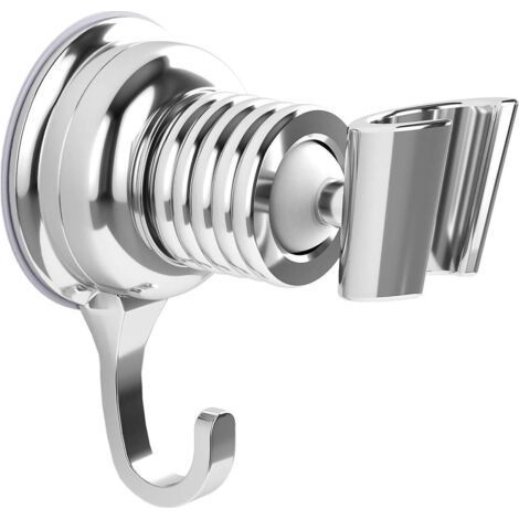 ABS suction cup shower holder – Maximum load 5 kg – Tool-free installation – Elegant chrome finish – 360° rotatable wall adjustment (1/5)