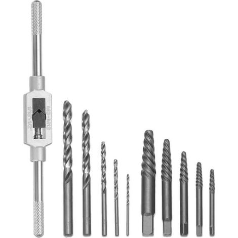 TEMPSA 11 pièces extracteur de vis forets Guide ensemble cassé vitesse Out Easy out boulon goujon dénudé outil de démontage de vis (1/4)