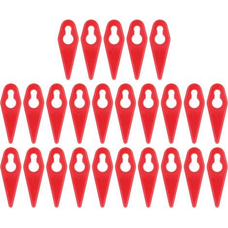 25 rote Kunststoff-Ersatzmesser für Rasenmäher und Trimmer, Gartenzubehör (1/5)