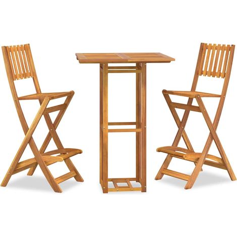 Maison Exclusive - Set da Bar per Esterni 3 pz in Legno Massello di Acacia (1/5)
