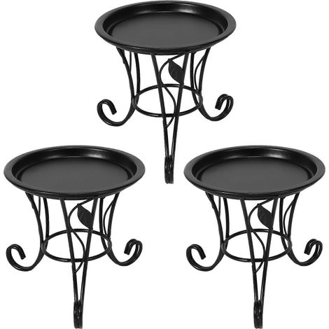3x Schlichter Mini-Blumenständer im europäischen Stil, Blumentopfregal für Sukkulenten, Eisenständer + Eisenplatte für Schreibtisch/Balkon (1/5)