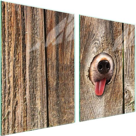Plaque de protection en verre pour poêle 2x45x52 Bois (1/5)