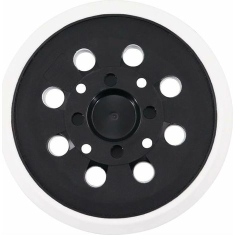 Plateau ponçage 125mm velcro 8 trous - Compatible Bosch PEX 300/400 AE - Blanc - Adhérence optimale (1/5)