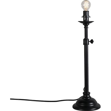 QAZQA Classic Table Lamp Black Adjustable Without Lampshade -