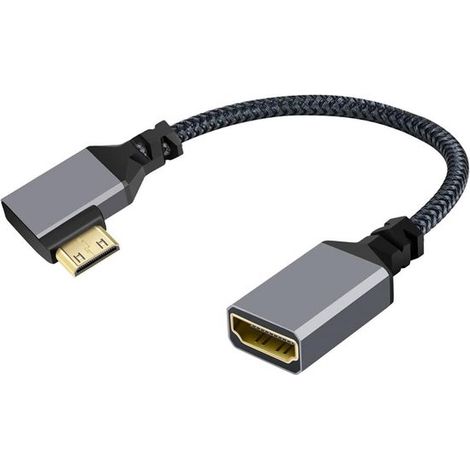 Cavo di prolunga Mini HDMI ad angolo retto di 90 gradi a HDMI standard 4K (1/5)