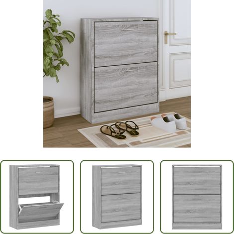 Schuhorganizer -  Schuhschrank Grau Sonoma 63x24x81 cm Holzwerkstoff (1/5)