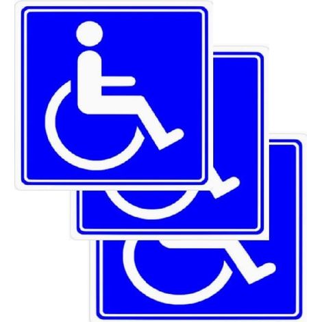 Juego de 3 pegatinas homologadas para personas con discapacidad, aptas para coches, furgonetas, camiones y otros vehículos. (1/5)