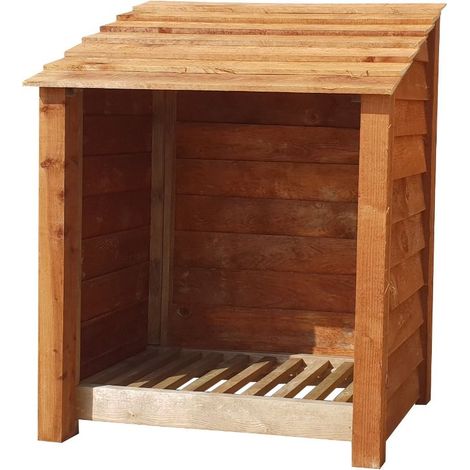 Wooden Log Store, W99xH126cm (Brown finish)