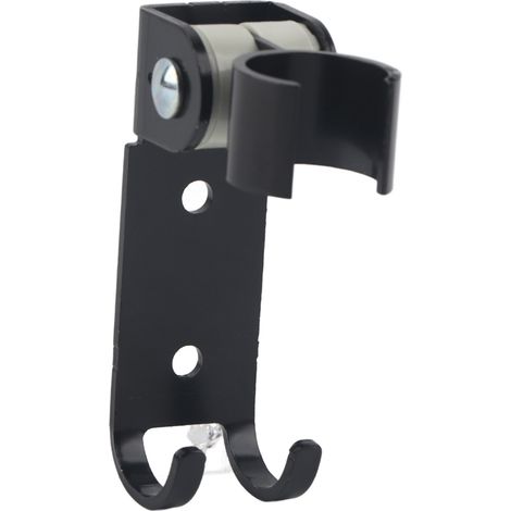 Wandmontierter Duschkopfhalter aus Aluminium, verstellbarer Abstand, schwarz, robust und einfach zu montieren für das Badezimmer.