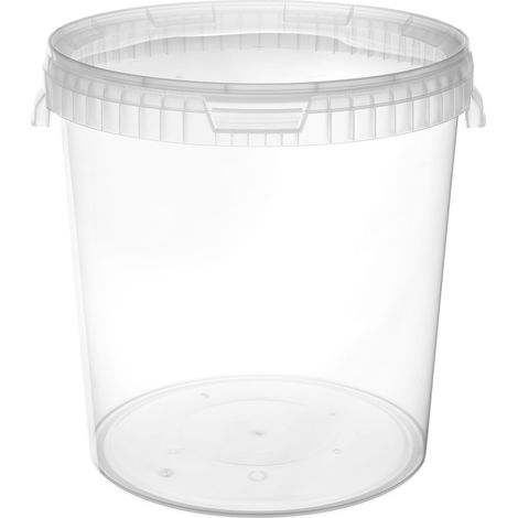 Garronda Seau avec Couvercle 30 L pour Le Stockage de Produits Alimentaires et Chimiques 10 Pièces Transparent GD-0072