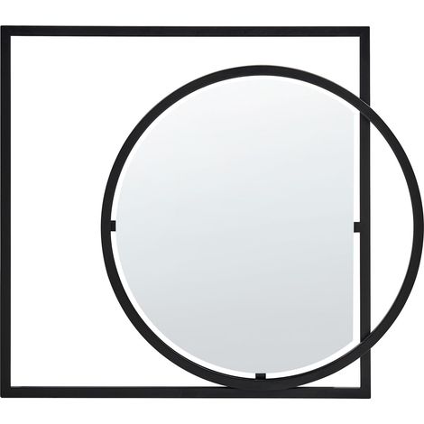 Miroir Décoratif Mural Style Moderne 60 x 79 cm en Métal Noir Auxy (1/5)