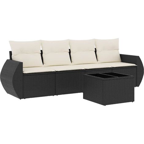 Maison Exclusive - Set de muebles de jardín 5 pzas y cojines ratá (1/3)
