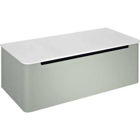 Meuble sous-vasque KERALA 100x35x47,5cm, 1x tiroir, vert (1/4)