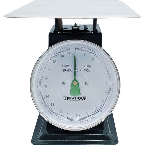 Bilancia da cucina meccanica 20 kg piano rotondo in acciaio inox: 25 x 25 cm - Pratico