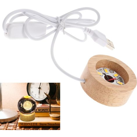 Pied de lampe table en bois d'hévéa 5 cm large et 2 d'épaisseur avec (1/5)