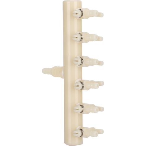Lot de 2 pompes à air pour aquarium en plastique, faciles à utiliser, avec vanne de dérivation spéciale et interrupteur réglable. Accessoire pour aquarium à 6 voies. (1/5)