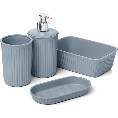 1 - Ensemble Bureau - Accessoires Plastique - Organisation Espace Travail - Design Minimaliste Fonctionnel - Pour Maison Et Bureau - Bleu - 17x11,2cm (1/2)