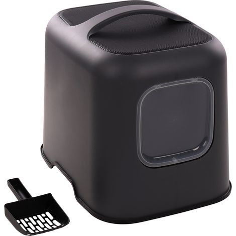 Maison de toilette pour chat 38 x 51 x 44 cm Trudy anthracite (1/3)