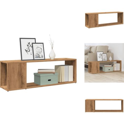 Meuble TV chêne artisanal 100x24x32 cm bois d'ingénierie - Meuble TV - Meubles TV - Unité TV - Unités TV (1/5)