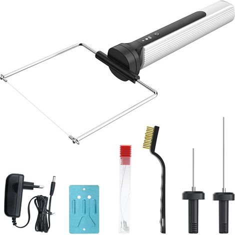 3-en-1 Fil Chaud Découpe Polystyrène, 100-240V/15W Coupeur de Mousse Electrique, Découpe Polystyrène pour Mousse, Plaques de Mousse et Gomme Moussante, Blanc (1/5)