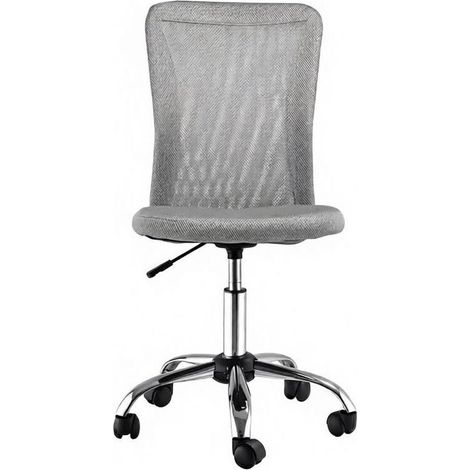 Silla de oficina giratoria ergonómica gris sin reposabrazos para home office (1/5)