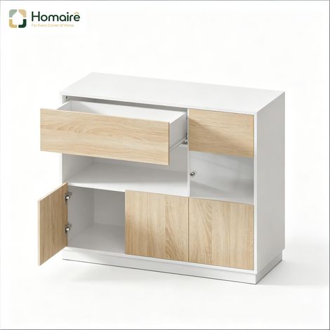 Weiße Kommode aus Holz 100 x 40 x 80 cm HOMAIRE (1/5)