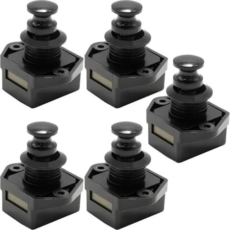 Lot de 5 loquets de placard à bouton-poussoir pour épaisseur 15-18mm camping-car bateau yacht