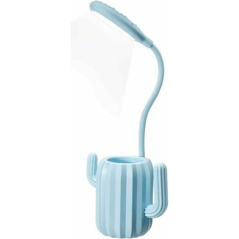 Lampe de Bureau Sans Fil, Lampe de Table Liseuse LED Tactile Luminosité Ajustable avec Pot à Crayon Bureau Décoration Cadeau Originale pour Ado Fille Enfant - Bleu (1/5)