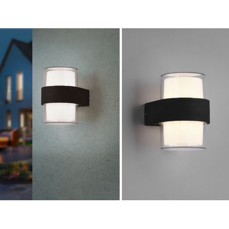 LED Außenwandleuchte MOLINA rund UP and DOWN Anthrazit 13x9cm (1/5)