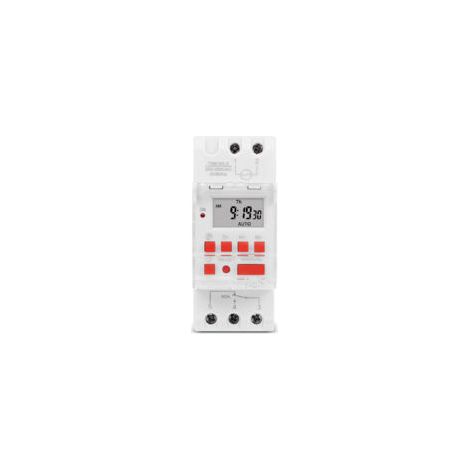 Interruttore temporizzato digitale TM919BK AC 85-265V 30A, conto alla rovescia programmabile 24 ore/7 giorni, display LCD, 16 impostazioni di accensione/spegnimento, montaggio su guida DIN da 35 mm - 