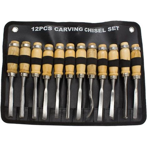 Ensemble de 12 outils de coupe pour le travail du bois, kit d'outils de sculpture sur bois à faire soi-même, outil multifonctionnel pour la maison et le nettoyage de tapis