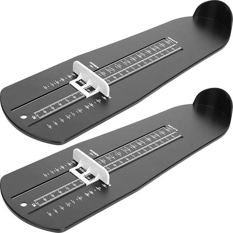 Dispositif de Mesure du Pied 2pcs en Plastique Noir Léger pour Adultes Hommes Mesure Précise Pointure des Chaussures Outil Pratique (1/5)