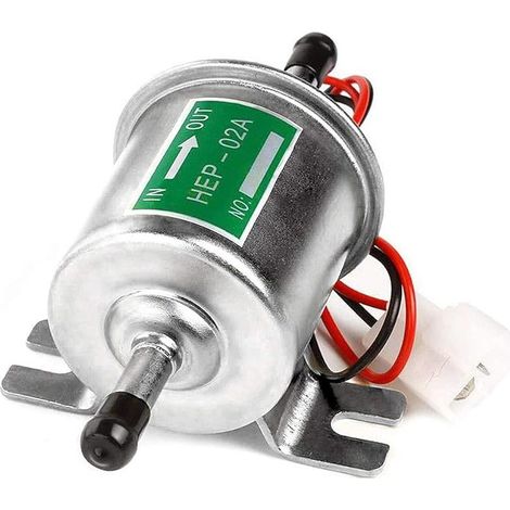 12V Pompe à essence électrique universelle Gaz sous pression Diesel en ligne basse pression Module de pompe en métal Fil de fixation de boulon en ligne pour essence et diesel HEP-02A (argent) (1/5)
